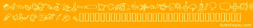 AtmanDi Font – Yellow Fonts on Orange Background