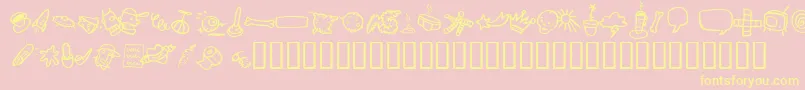 AtmanDi-Schriftart – Gelbe Schriften auf rosa Hintergrund