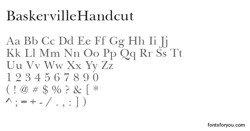 Шрифт BaskervilleHandcut – алфавит, цифры, специальные символы