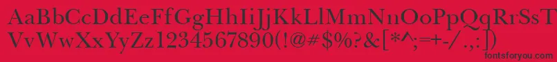 Police BaskervilleHandcut – polices noires sur fond rouge