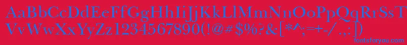 BaskervilleHandcut Font – Blue Fonts on Red Background