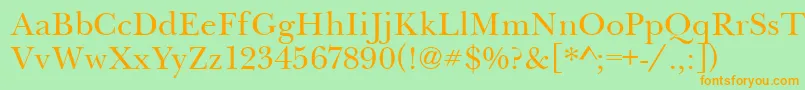 BaskervilleHandcut Font – Orange Fonts on Green Background