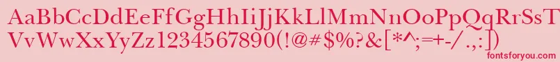 BaskervilleHandcut Font – Red Fonts on Pink Background