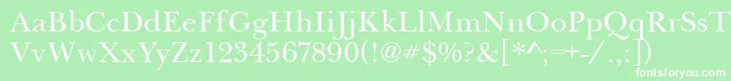 BaskervilleHandcut-Schriftart – Weiße Schriften auf grünem Hintergrund