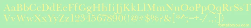 BaskervilleHandcut Font – Yellow Fonts on Green Background