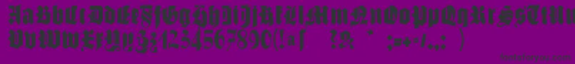 Weitere Informationen zur Schmalfettegotisch-Schriftart Schmalfettegotisch-Schriftart – Schwarze Schriften auf violettem Hintergrund