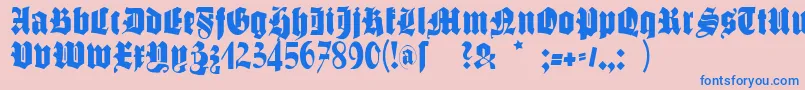 Schmalfettegotisch Font – Blue Fonts on Pink Background