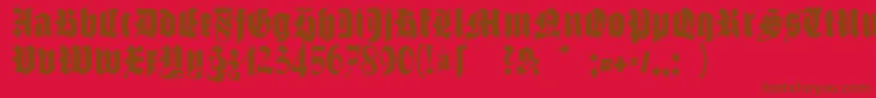 Schmalfettegotisch Font – Brown Fonts on Red Background