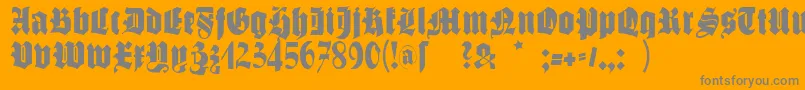 フォントSchmalfettegotisch – オレンジの背景に灰色の文字