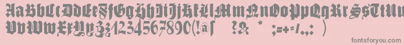 フォントSchmalfettegotisch – ピンクの背景に灰色の文字