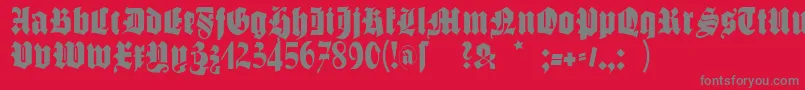 Schmalfettegotisch Font – Gray Fonts on Red Background