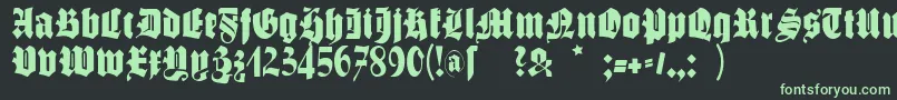 Schmalfettegotisch Font – Green Fonts on Black Background