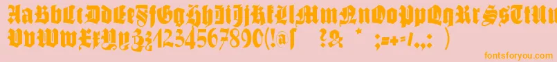 Schmalfettegotisch Font – Orange Fonts on Pink Background