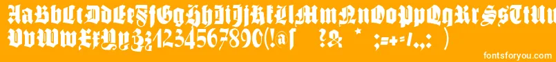 Schmalfettegotisch Font – White Fonts on Orange Background