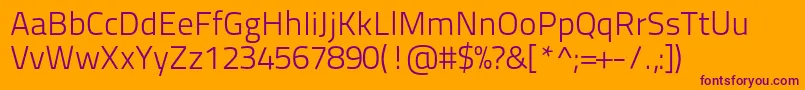 Titilliumtext22l250wt Font – Purple Fonts on Orange Background