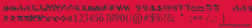 Шрифт FontAlien – чёрные шрифты на красном фоне