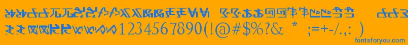Шрифт FontAlien – синие шрифты на оранжевом фоне