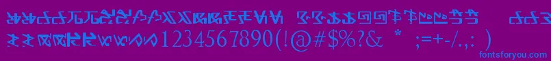 FontAlien Font – Blue Fonts on Purple Background
