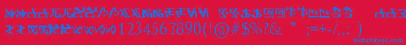 FontAlien Font – Blue Fonts on Red Background