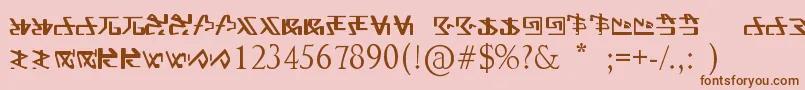 FontAlien-fontti – ruskeat fontit vaaleanpunaisella taustalla