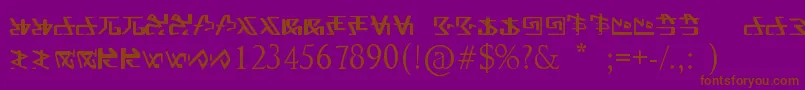 FontAlien-Schriftart – Braune Schriften auf violettem Hintergrund