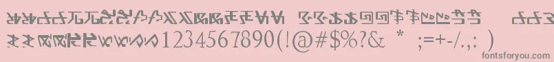 FontAlien-fontti – harmaat kirjasimet vaaleanpunaisella taustalla