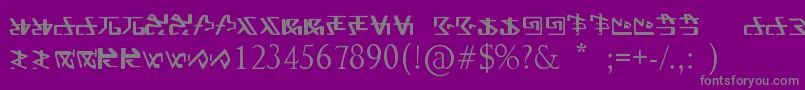 FontAlien-fontti – harmaat kirjasimet violetilla taustalla