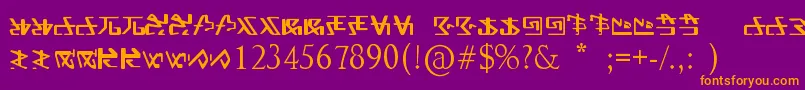 FontAlien Font – Orange Fonts on Purple Background