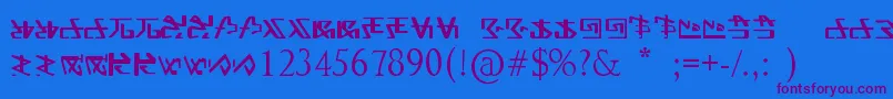 FontAlien Font – Purple Fonts on Blue Background