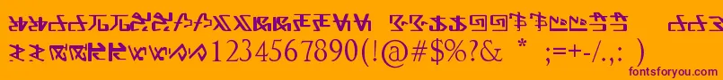 Шрифт FontAlien – фиолетовые шрифты на оранжевом фоне