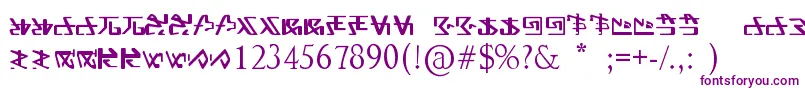 FontAlien-fontti – violetit fontit valkoisella taustalla