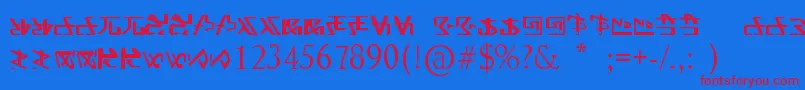 FontAlien-fontti – punaiset fontit sinisellä taustalla