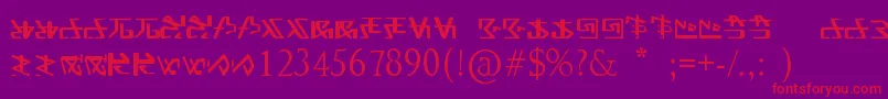 FontAlien-Schriftart – Rote Schriften auf violettem Hintergrund