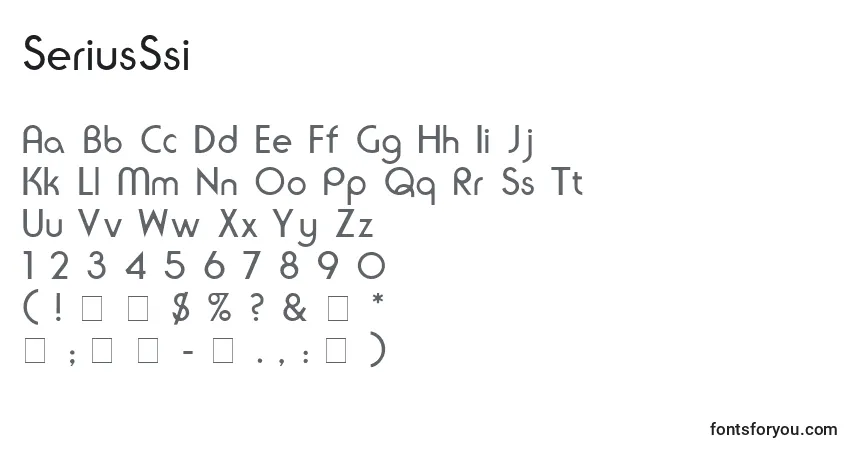A fonte SeriusSsi – alfabeto, números, caracteres especiais