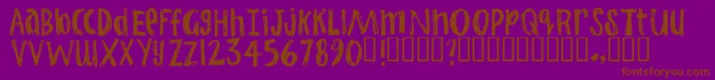 Jumps-Schriftart – Braune Schriften auf violettem Hintergrund