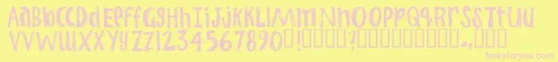 Jumps Font – Pink Fonts on Yellow Background