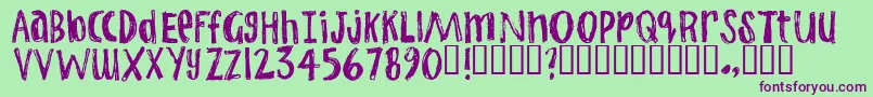 Jumps Font – Purple Fonts on Green Background