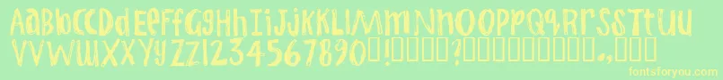 Więcej informacji o czcionce Jumps Czcionka Jumps – żółte czcionki na zielonym tle
