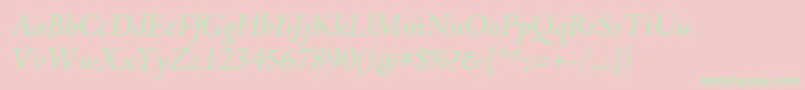 Шрифт AjensonproItsubh – зелёные шрифты на розовом фоне