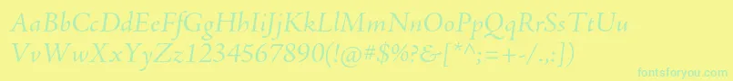 Więcej informacji o czcionce AjensonproItsubh Czcionka AjensonproItsubh – zielone czcionki na żółtym tle