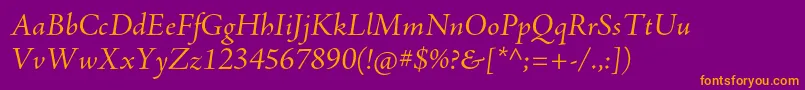 AjensonproItsubh Font – Orange Fonts on Purple Background