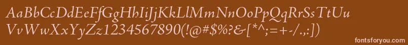 AjensonproItsubh Font – Pink Fonts on Brown Background