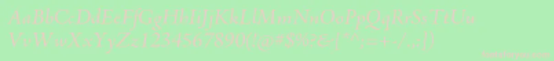 AjensonproItsubh-Schriftart – Rosa Schriften auf grünem Hintergrund
