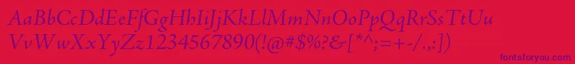 AjensonproItsubh-Schriftart – Violette Schriften auf rotem Hintergrund