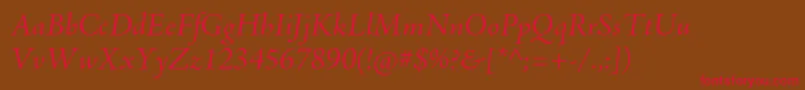 AjensonproItsubh-fontti – punaiset fontit ruskealla taustalla