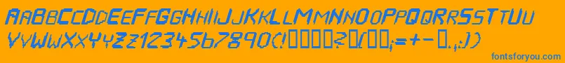 HousepipesItalic Font – Blue Fonts on Orange Background