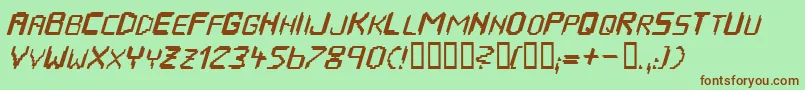 HousepipesItalic Font – Brown Fonts on Green Background