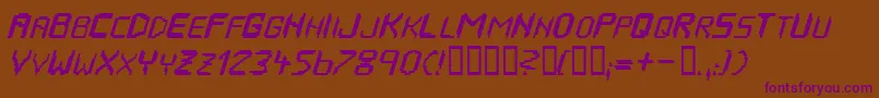 HousepipesItalic Font – Purple Fonts on Brown Background