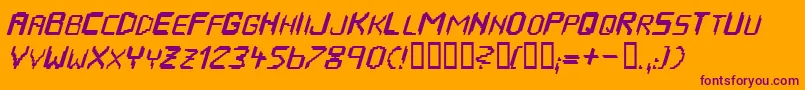 HousepipesItalic Font – Purple Fonts on Orange Background