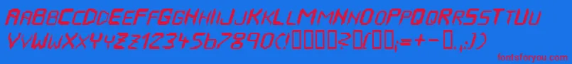 HousepipesItalic Font – Red Fonts on Blue Background